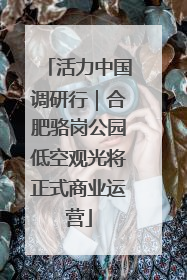 活力中国调研行｜合肥骆岗公园低空观光将正式商业运营
