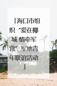 海口市组织“爱在椰城 情牵军营”军地青年联谊活动