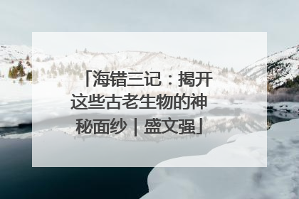 海错三记：揭开这些古老生物的神秘面纱｜盛文强