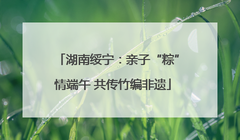 湖南绥宁：亲子“粽”情端午 共传竹编非遗