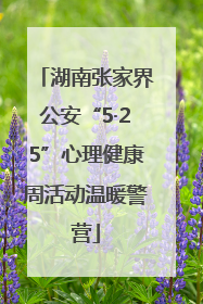 湖南张家界公安“5·25”心理健康周活动温暖警营
