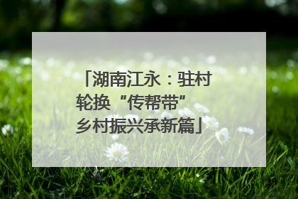 湖南江永：驻村轮换“传帮带” 乡村振兴承新篇