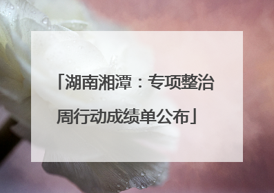 湖南湘潭：专项整治周行动成绩单公布