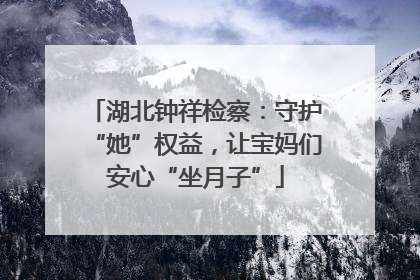 湖北钟祥检察：守护“她”权益，让宝妈们安心“坐月子”