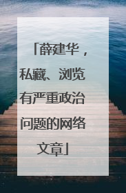 薛建华，私藏、浏览有严重政治问题的网络文章