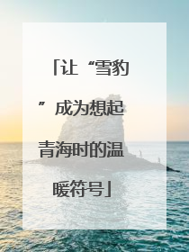 让“雪豹”成为想起青海时的温暖符号