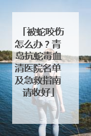 被蛇咬伤怎么办？青岛抗蛇毒血清医院名单及急救指南请收好