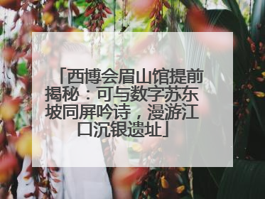 西博会眉山馆提前揭秘：可与数字苏东坡同屏吟诗，漫游江口沉银遗址