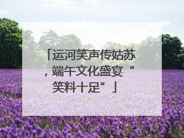 运河笑声传姑苏，端午文化盛宴“笑料十足”