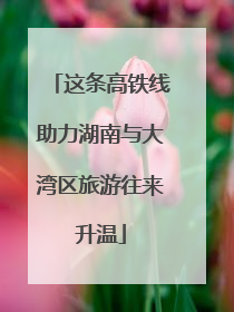 这条高铁线助力湖南与大湾区旅游往来升温