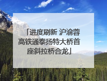 进度刷新 沪渝蓉高铁通泰扬特大桥首座斜拉桥合龙