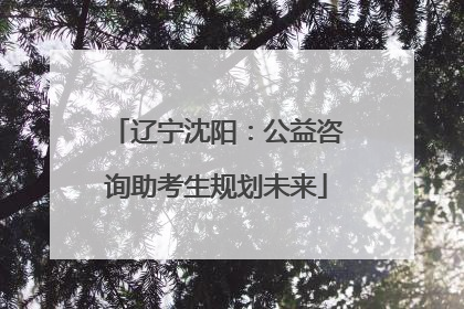 辽宁沈阳：公益咨询助考生规划未来