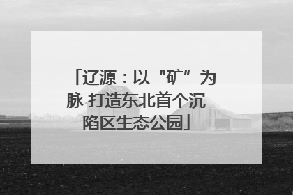 辽源：以“矿”为脉 打造东北首个沉陷区生态公园