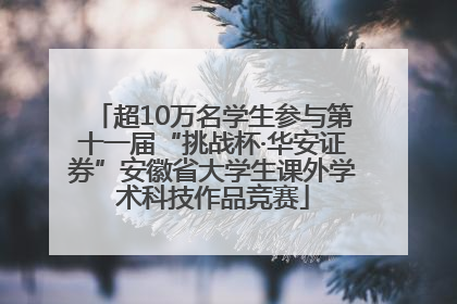 超10万名学生参与第十一届“挑战杯·华安证券”安徽省大学生课外学术科技作品竞赛