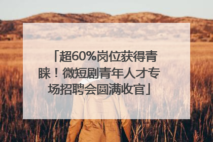 超60%岗位获得青睐！微短剧青年人才专场招聘会圆满收官