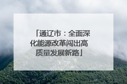 通辽市：全面深化能源改革闯出高质量发展新路