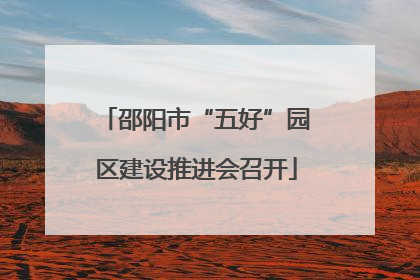 邵阳市“五好”园区建设推进会召开