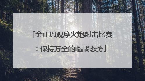 金正恩观摩火炮射击比赛：保持万全的临战态势