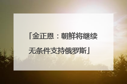金正恩：朝鲜将继续无条件支持俄罗斯