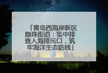 青岛西海岸新区隐珠街道：集中排查入海排污口，筑牢海洋生态防线