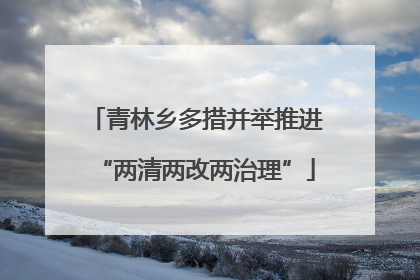 青林乡多措并举推进“两清两改两治理”