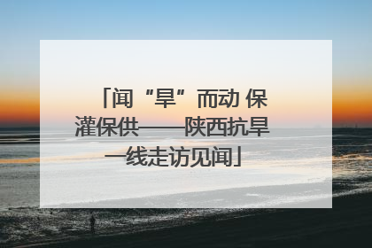 闻“旱”而动 保灌保供——陕西抗旱一线走访见闻