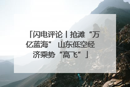 闪电评论丨抢滩“万亿蓝海” 山东低空经济乘势“高飞”