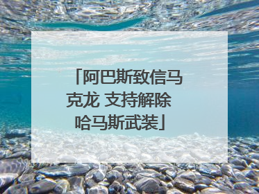 阿巴斯致信马克龙 支持解除哈马斯武装