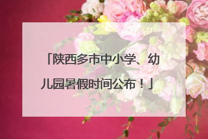 陕西多市中小学、幼儿园暑假时间公布！