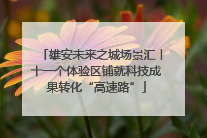 雄安未来之城场景汇丨十一个体验区铺就科技成果转化“高速路”