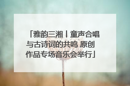 雅韵三湘丨童声合唱与古诗词的共鸣 原创作品专场音乐会举行