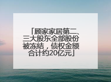 顾家家居第二、三大股东全部股份被冻结，债权金额合计约20亿元