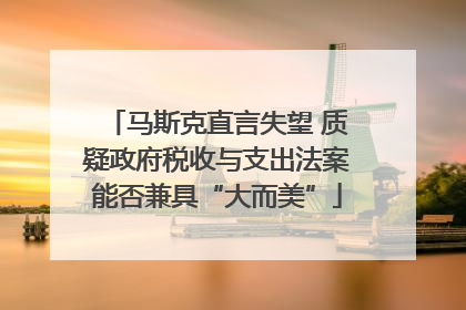 马斯克直言失望 质疑政府税收与支出法案能否兼具“大而美”