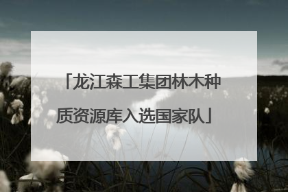 龙江森工集团林木种质资源库入选国家队