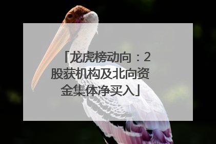 龙虎榜动向：2股获机构及北向资金集体净买入