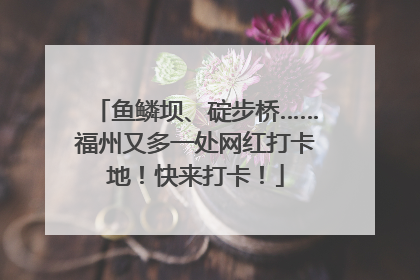 鱼鳞坝、碇步桥……福州又多一处网红打卡地！快来打卡！