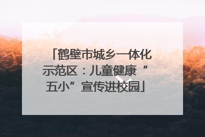 鹤壁市城乡一体化示范区：儿童健康“五小”宣传进校园