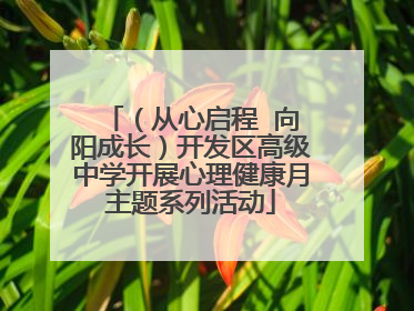 （从心启程  向阳成长）开发区高级中学开展心理健康月主题系列活动