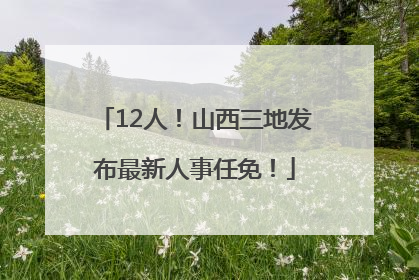 12人！山西三地发布最新人事任免！