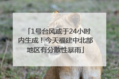 1号台风或于24小时内生成！今天福建中北部地区有分散性暴雨