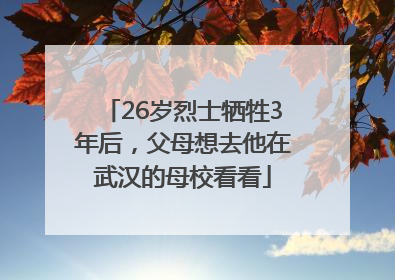 26岁烈士牺牲3年后，父母想去他在武汉的母校看看