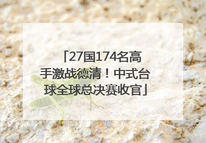27国174名高手激战德清！中式台球全球总决赛收官