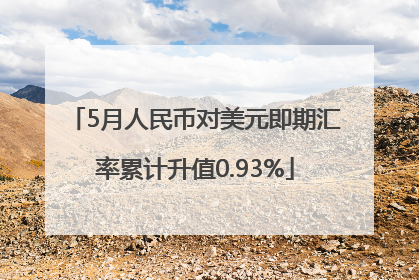 5月人民币对美元即期汇率累计升值0.93%
